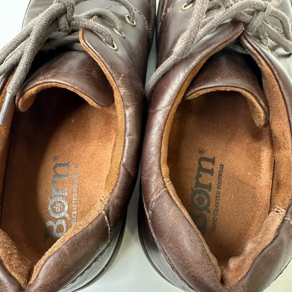 Born Mens size 9 Nigel 3-Eye Leather Brown Lace Up Oxfords Shoes H65606 Comfort